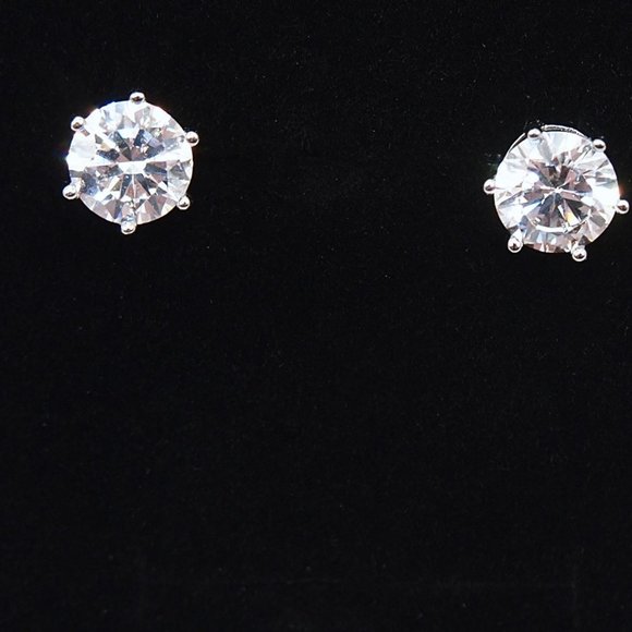 💫 Last One 💫 Huge 4.00ctw Solid Platinum PT950 Certified Moissanite Earrings - Picture 7 of 9
